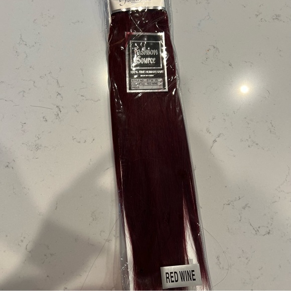 Fashion Source Color - Red Wine 100% Human Hair 16” wefted - Picture 3 of 4